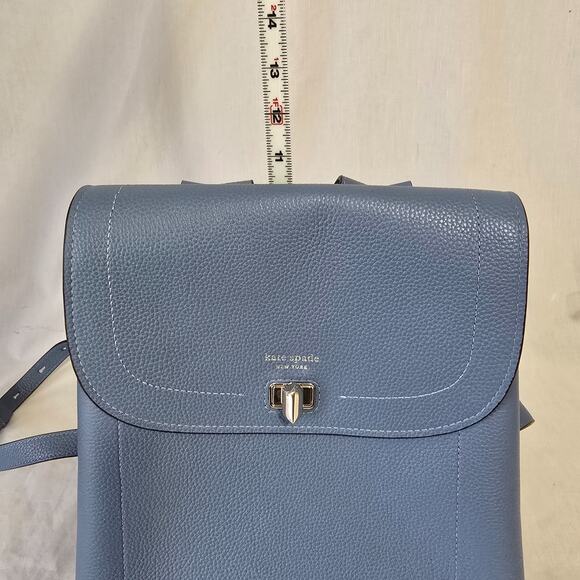 Kate Spade Essential Medium Backpack Manta Blue Leather w/ Dust Bag NWOT main image 14